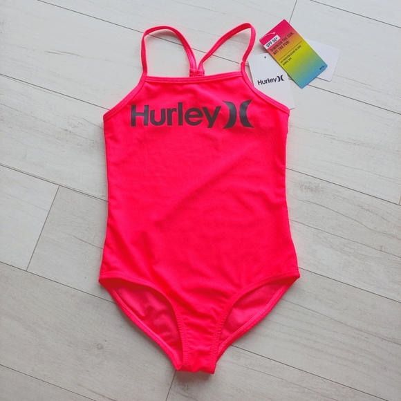 HURLEY Girl's Neon Pink Swimsuit NEW - Picture 7 of 7